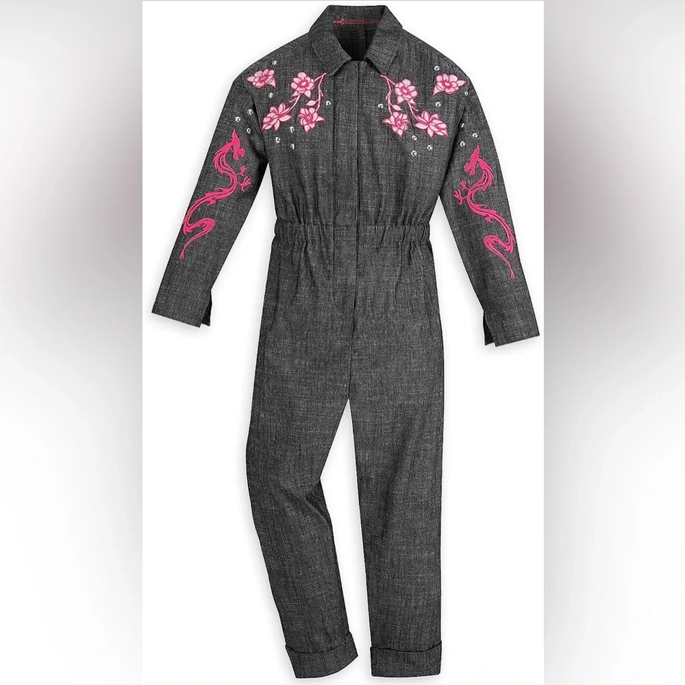 Disney Milan Jumpsuit Gray Zipper Front Elastic Waist Sizes 3 & 4